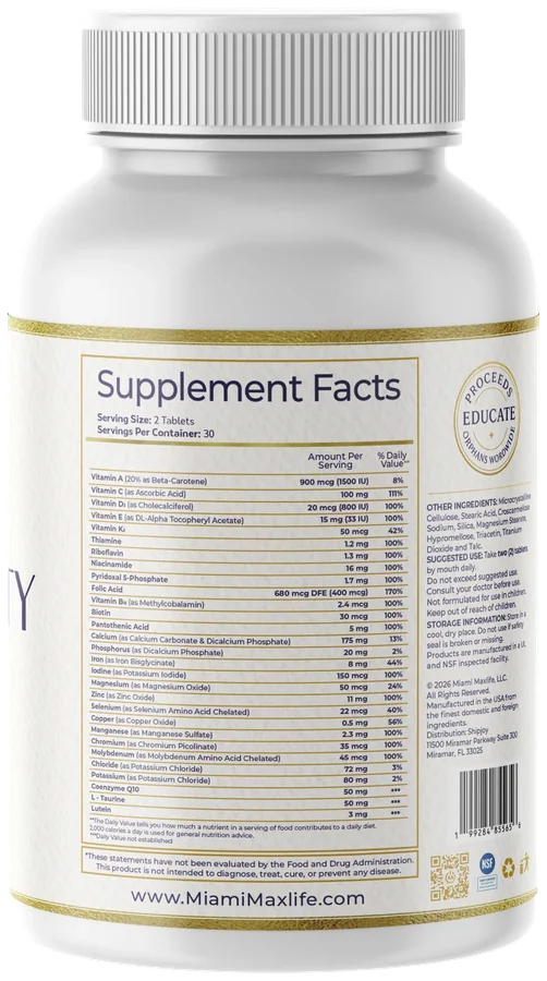 Supplement facts · Dr. Z’s Miami TOTAL VITALITY Ultra